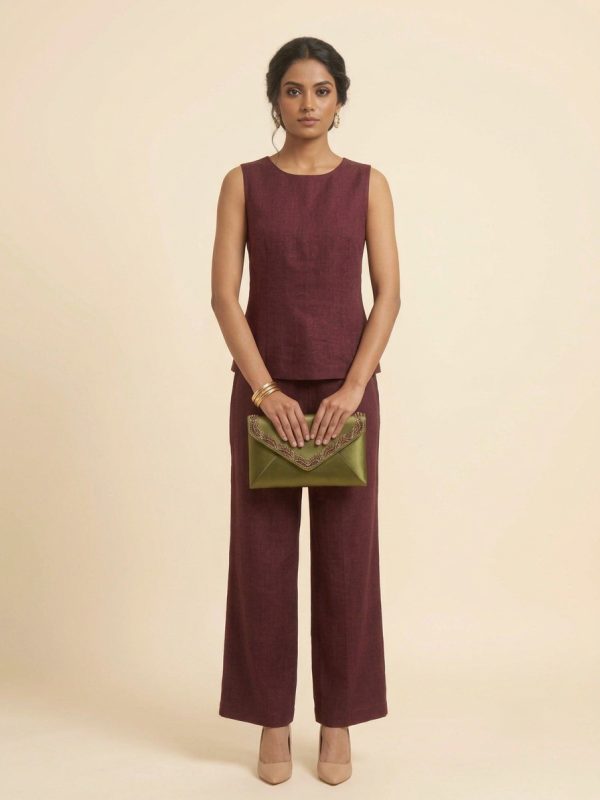 RAS Casuals - Embellished Envelope Clutch — Olive