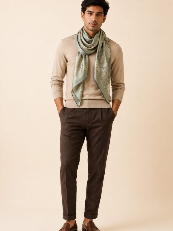 dumark - Printed Silk Scarf — Sage