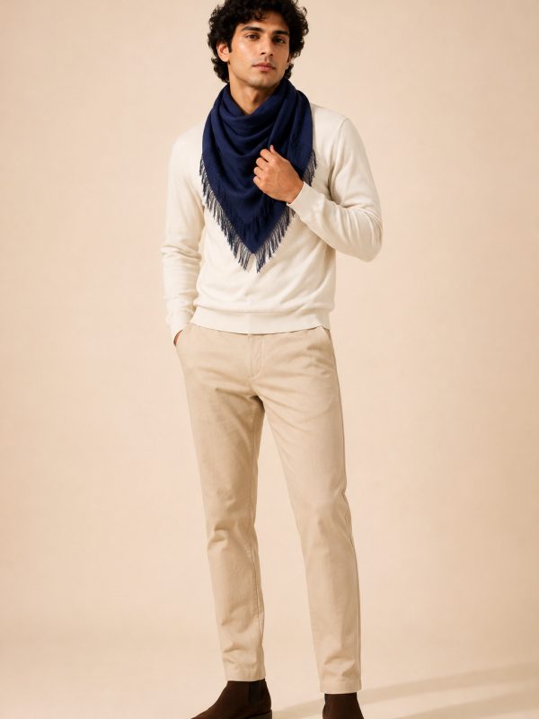 dumark - Fringed Bandana Set — Navy Blue