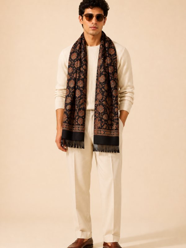 dumark - Printed Woven Stole — Black